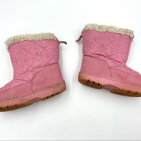 Falls Creek girls toddlers pink Thinsulate Winter Snow Boot Faux Fur Snowflake - Picture 3 of 8